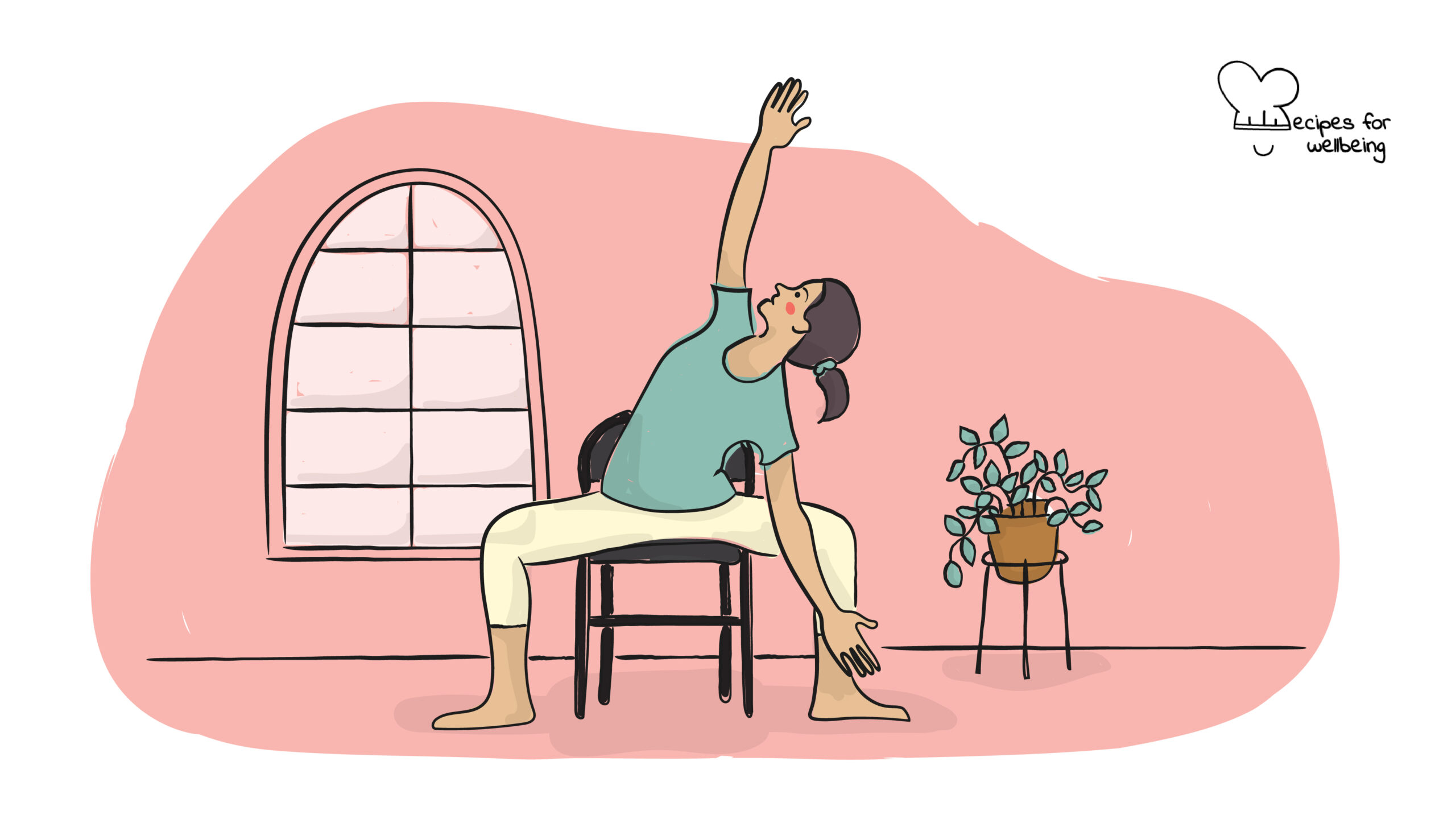 Woman Doing Palm Tree Pose, Upward Hand Stretch Pose Stock Illustration -  Illustration of physical, hobby: 253250382